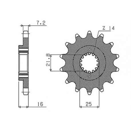 Sunstar, přední řetězové kolečko 2050 15 Ducati 796/916/944/996 (JTF740.15) (řetěz 525) (205015JT)