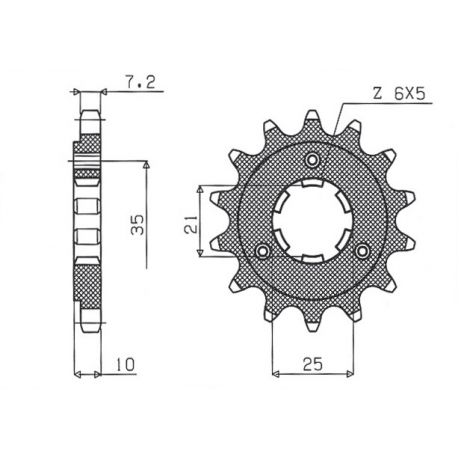 Sunstar, přední řetězové kolečko 2069 15 Suzuki DR 650 SE '96-'13, XF 650 (JTF1448.15) (206915JT)