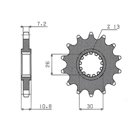 Sunstar, přední řetězové kolečko 2091 16 Yamaha FZ8 '10-'17, MT 09 '14-'17, MT 07 '14-'16 TDM 900 '02-'13 (JTF1591.16) (řetěz 52