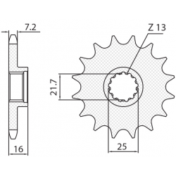 Sunstar, přední řetězové kolečko 2093 15 Kawasaki ZX6R '98-'02 (JTF1535.15) (řetěz 525) (209315JT)