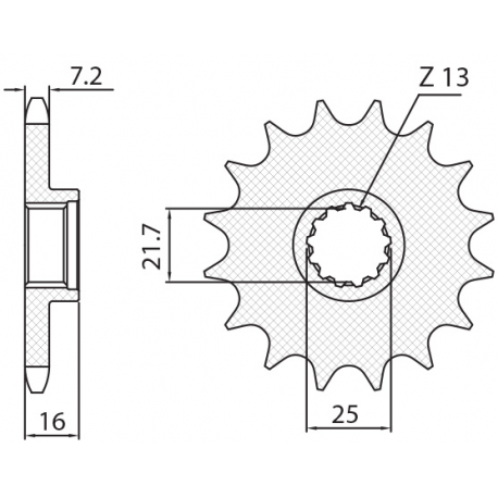 Sunstar, přední řetězové kolečko 2093 15 Kawasaki ZX6R '98-'02 (JTF1535.15) (řetěz 525) (209315JT)