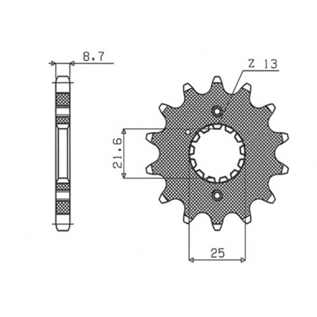 Sunstar, přední řetězové kolečko 513 17 Suzuki GSXR 1000/1300, TL 1000 (JTF513.17) (řetěz 530) (51317JT)