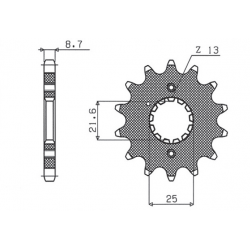Sunstar, přední řetězové kolečko 513 18 Suzuki GSF 1250 '07-'13, GSX 1400 '01-'08 (JTF513.18) (řetěz 530) (51318JT)