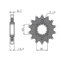 Sunstar, přední řetězové kolečko 339 17 Honda CBR 1100 XX '97-'07, CBR 1000F (JTF339.17) (řetěz 530) (33917JT)