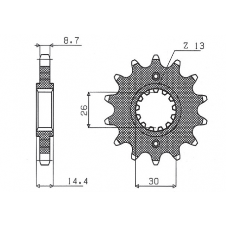 Sunstar, přední řetězové kolečko 339 17 Honda CBR 1100 XX '97-'07, CBR 1000F (JTF339.17) (řetěz 530) (33917JT)