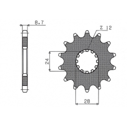 Sunstar, přední řetězové kolečko 526 17 Kawasaki ZZR 1200/1400 (JTF517.17) (řetěz 530) (52617JT)