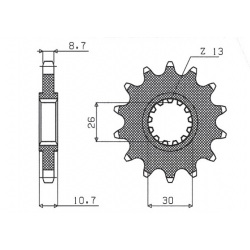 Sunstar, přední řetězové kolečko 579 16 Yamaha R1 '98-'03, FZS 1000 '01-'05 (JTF579.16) (řetěz 530) (57916JT)