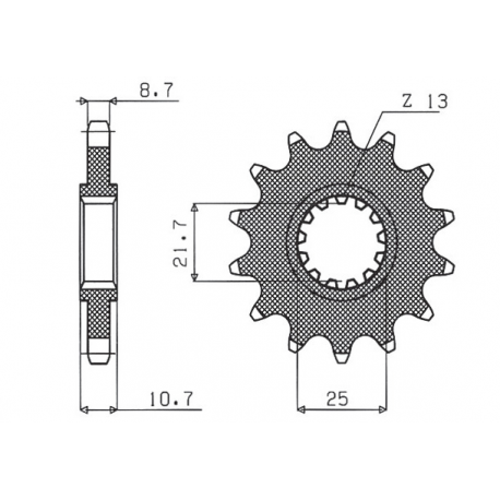 Sunstar, přední řetězové kolečko 580 16 Yamaha FZ 6/R6/FZ750 (JTF580.16) (řetěz 530) (58016JT)