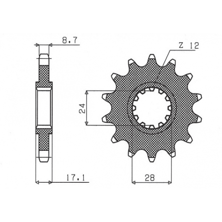 Sunstar, přední řetězové kolečko 295 15 Honda CBR 600F '87-'98 (JTF295.15) (řetěz 530) (29515JT)