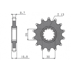 Sunstar, přední řetězové kolečko 347 16 Honda CBR 1000RR '04-'16, CBF 1000, CBR 900/929/954 (JTF333.16) (řetěz 530) (34716JT)