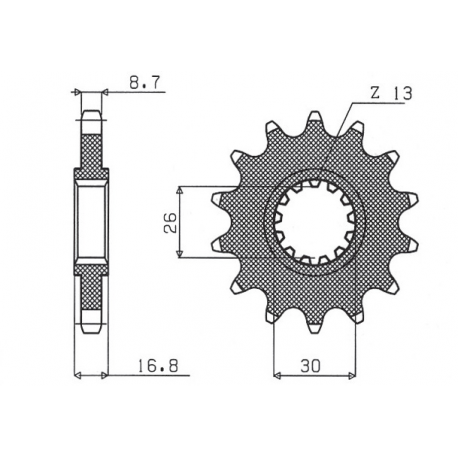 Sunstar, přední řetězové kolečko 347 16 Honda CBR 1000RR '04-'16, CBF 1000, CBR 900/929/954 (JTF333.16) (řetěz 530) (34716JT)