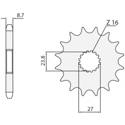 Sunstar, přední řetězové kolečko 2190 17 Suzuki GSXR 1000 '09-'15, HAYABUSA '08-'15, B-KING '08-'12 (JTF423.17) (řetěz 530) (219