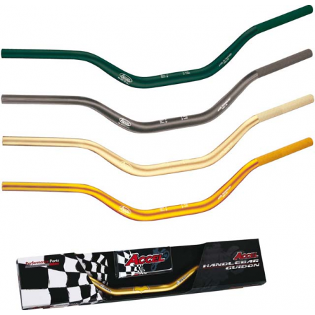 Accel, alu řidítka Taper (28,6mm) MX, model Yamaha YZ vysoká (7075-T6) ERGAL, zlatá barva (šířka 803mm, výška 92mm)