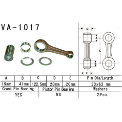 Vesrah, ojniční sada Honda TRX 450 FOURTRAX FOREMAN '95-'01 (VA1017) (MADE IN JAPAN)