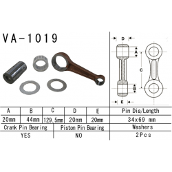 Vesrah, ojniční sada Honda TRX500 FA/FG '01-'13 (FOURTRAX, FOREMAN, RUBICON) (VA1019) (MADE IN JAPAN)