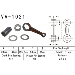Vesrah, ojniční sada Honda TRX500 FE/FM/TM '05-'11 (FOURTRAX, FOREMAN) (VA1021) (MADE IN JAPAN)