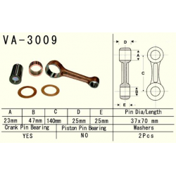 Vesrah, ojniční sada Suzuki LTA/LTF 500 VINSON '02-'07, QUADRUNER '98-'02, CF-MOTO 500, ARCTIC CAT XT 550/700 '09- (MADE IN JAPA