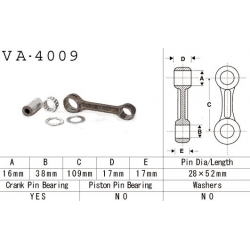 Vesrah, ojniční sada Kawasaki KLF 220 (KLF220) '92-'11, KLF 250 (KLF250) '92-'11 (MADE IN JAPAN) (VA4009)
