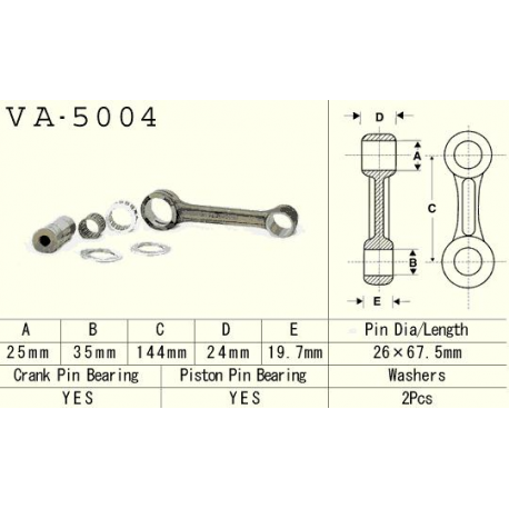 Vesrah, ojniční sada Honda CR 500 '87-'01 (VA5004)