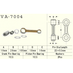 Vesrah, ojniční sada Suzuki RM 125 (RM125) '87-'96 (MADE IN JAPAN) (VA7004)