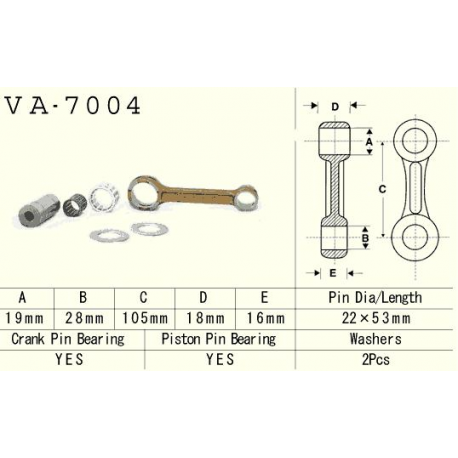 Vesrah, ojniční sada Suzuki RM 125 (RM125) '87-'96 (MADE IN JAPAN) (VA7004)