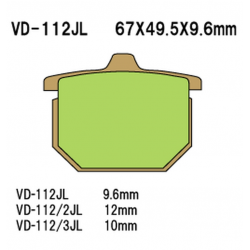 Vesrah, brzdové desky KH31/KH29/KH30 Sintered (zlaté)