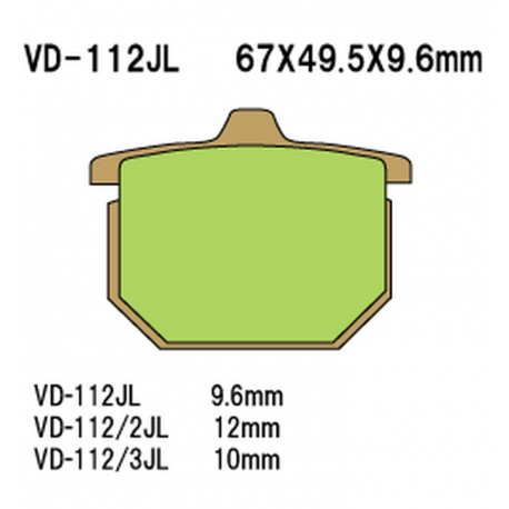 Vesrah, brzdové desky KH31/KH29/KH30 Sintered (zlaté)