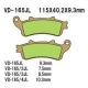 Vesrah, brzdové desky KH261/KH281 Sintered (zlaté)