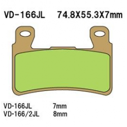Vesrah, brzdové desky KH265/KH296 Sintered (zlaté) Honda CBR/VTR, přední (7mm)