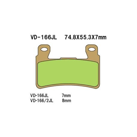 Vesrah, brzdové desky KH265/KH296 Sintered (zlaté) Honda CBR/VTR, přední (7mm)