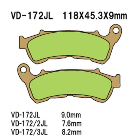 Vesrah, brzdové desky KH388 Sintered (zlaté)