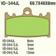 Vesrah, brzdové desky KH158 Sintered (zlaté)