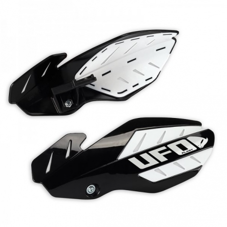 UFO, chrániče páček, FLAME Yamaha YZF 250/450 '14-'17 barva černá/bílá (s montážní sadou)