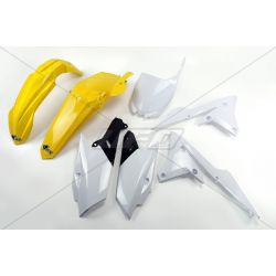 UFO, sada plastů, Yamaha YZF 250/450 '14-'17 barva OEM (bílá/žlutá)