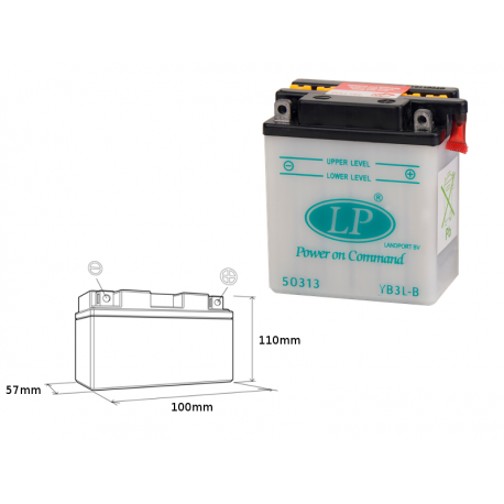 Landport, akumulátor YB3L-B 12V 3Ah 99x57x111 (10)