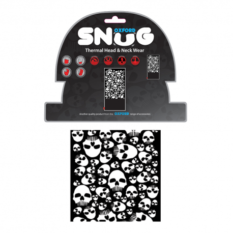 Oxford, zateplovací návlek na krk Snug SKULLS, barva bílá/černá/, velikost uni