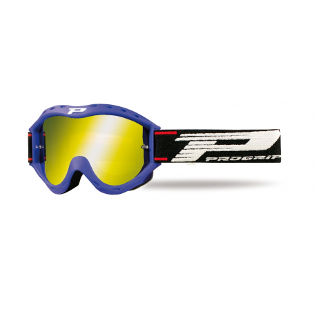 Progrip, MX brýle PG3101 FL ATZAKI KID (dětské), barva modrá fluo (sklo PG3147 žluté zrcadlové DWUWARSTWOWA, No Fog, Anti UV) (