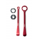 Accel, sada montpák na pneumatiky (23+24cm) ALU7075, kované, s klíčemi 10,13,17,27,32 mm červená barva