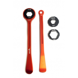 Accel, sada montpák na pneumatiky (23+24cm) ALU7075, kované, s klíčemi 10,13,17,22,27,32 mm oranžová barva