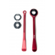 Accel, sada montpák na pneumatiky (23+24cm) ALU7075, kované, s klíčemi 10,13,17,22,27,32 mm červená barva