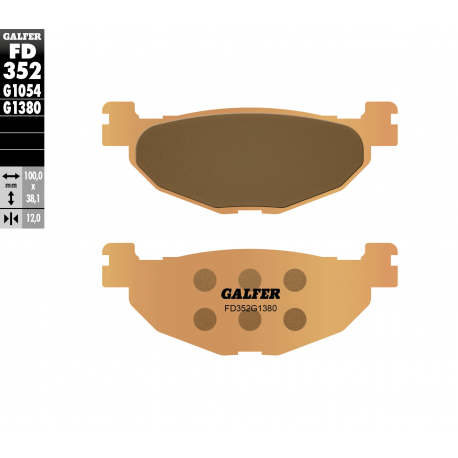 Galfer, brzdové desky KH408 Sintered (zlaté) skútr, zadní Yamaha XP 500, SP 400