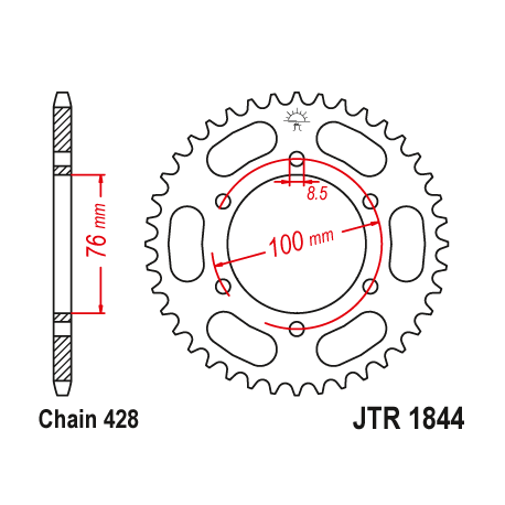 JT, rozeta 4513 52 Yamaha YZF 125R '19, MT 125 15-17 (+4) (JTR1844.52)* (řetěz 428)