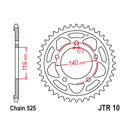 JT, rozeta 4671 44 BMW F 750GS '18-19, F 850GS / ADVENTURE '18-19 (řetěz 525) (467144JT)