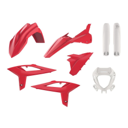 Polisport, sada plastů, Beta RR 2T/4T `20-21, včetně rámečku světla (8667300002 bílá), a kryty vidlice (8425700002 bílé )