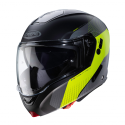Caberg, výklopná přilba, Horus Scout, černá/žlutá fluo/šedá/stříbrná matná, velikost S