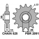 PBR, přední řetězové kolečko, 2091 15 Yamaha FZ8 '10-'15, MT 09 '14-'17, MT 07 '14-'17, TDM 900 '02-'13 (JTF1591.15) (řetěz 525)