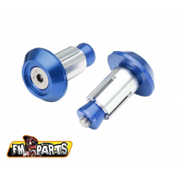 FM-Parts, koncovky řidítek alu, modrá barva