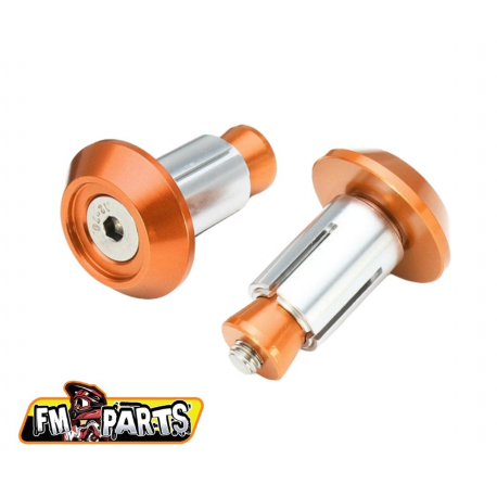 FM-Parts, koncovky řidítek alu, oranžová barva