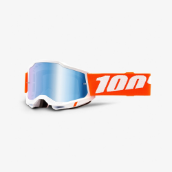 100%, MX brýle Accuri 2 Goggle SEVASTOPOL - modré zrcadlové sklo - barva bílá/oranžová