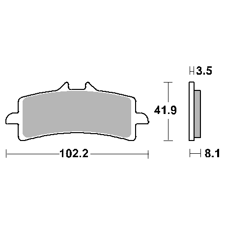 SBS, brzdové desky KH447, Track&Sport Sinter, zlatá barva (brzdová směs RS)